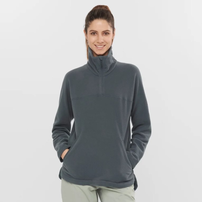 Sudaderas Salomon Essential Cosy Fleece Mujer Negros | MX IOBA893